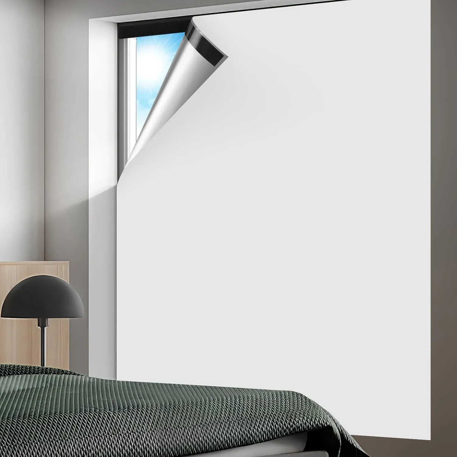100% Blackout Curtains for Bedroom, Blackout Curtains, Portable Blackout Curtains for Travel, Window Curtains Total Blackout for Bedroom, Kids, Nursery, Dorm Room (White, 57"x 79")