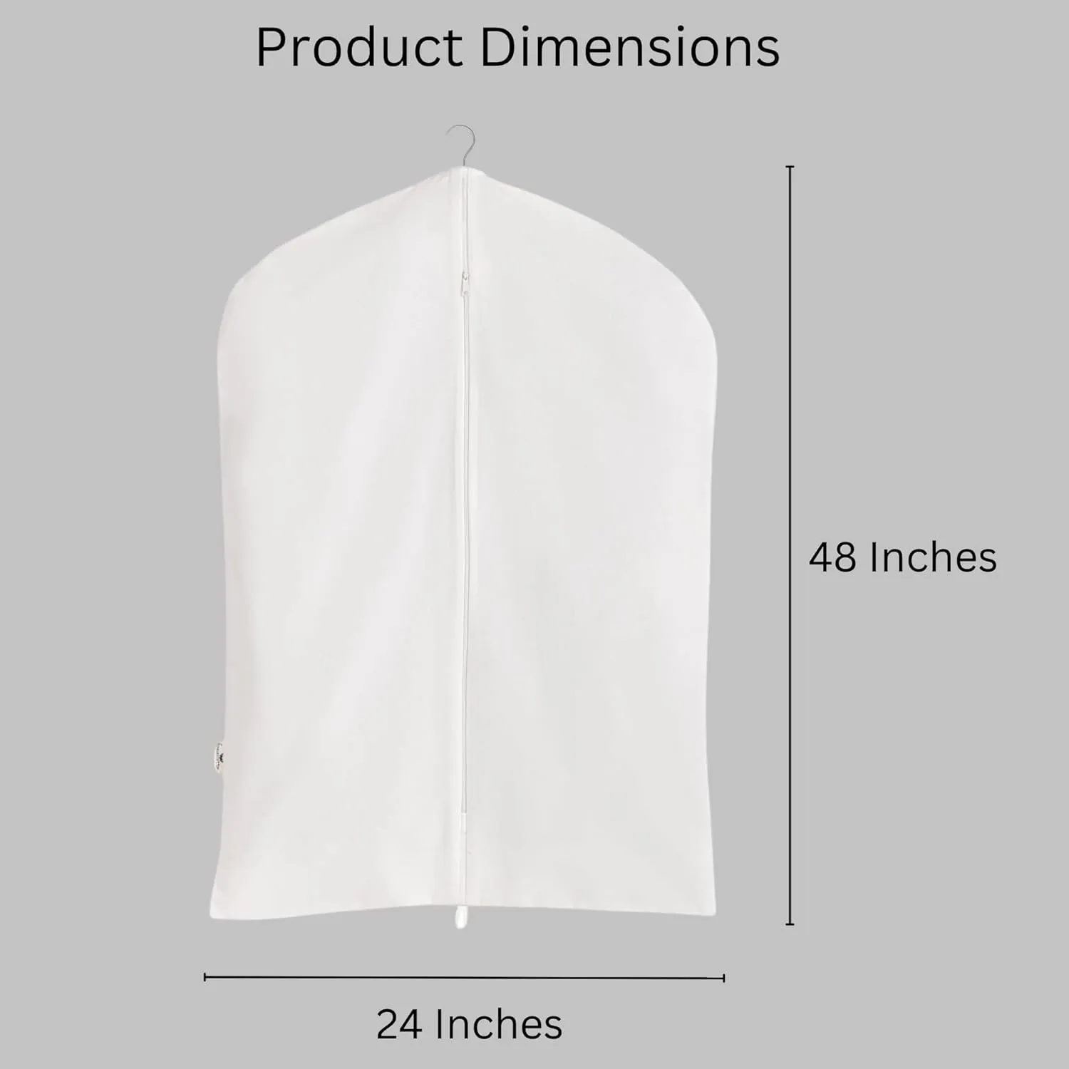 100% Cotton Canvas Garment Cover for Suits, Coats, Dresses; Travel Bag (Large (24"x48"), Off-White)