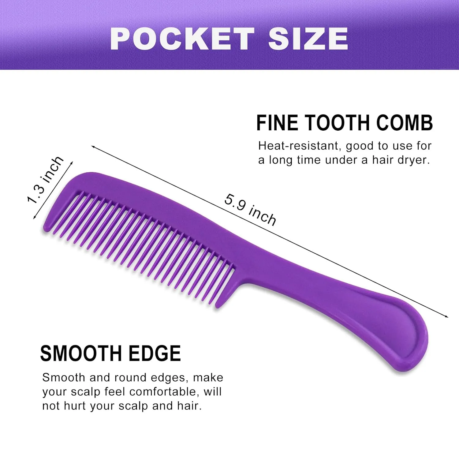 100pcs Combs In Bulk Individually Wrapped, Colorful Hair Combs, Bulk Combs For Homeless Individually Wrapped For Women,Kids,Hotel,Airbnb,Shelter/Homeless(black,yellow,pink,blue,purple)