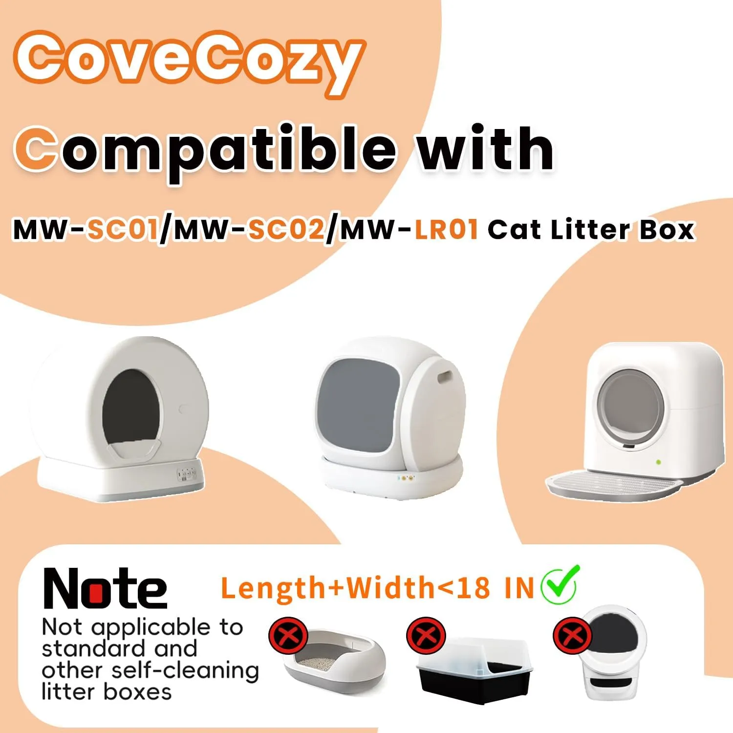 120 Count Litter Bags compatible with MW-SC01/MW-SC02/MW-LR01 Cat Litter Box, Cat Litter Waste Receptacles Bags
