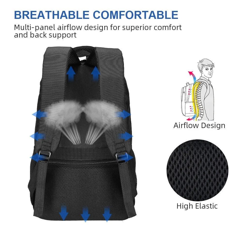 17.3  Men Women40L Large Waterproof Rucksack Travel School Bag
