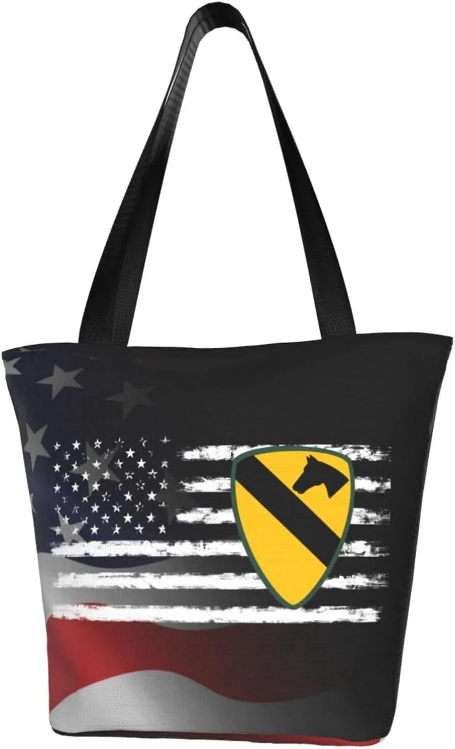 1st Cavalry Division America Flag Fashion Shoulder Bag Large Capacity For Man Or Woman