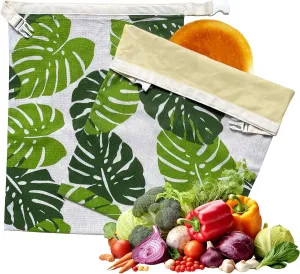 2 Packs Beeswax Bread Bags,Bread Bags for Homemade Bread, Reusable Cotton Beeswax Bread Bag to Keep Fresh,Sourdough Bread Bags, Green