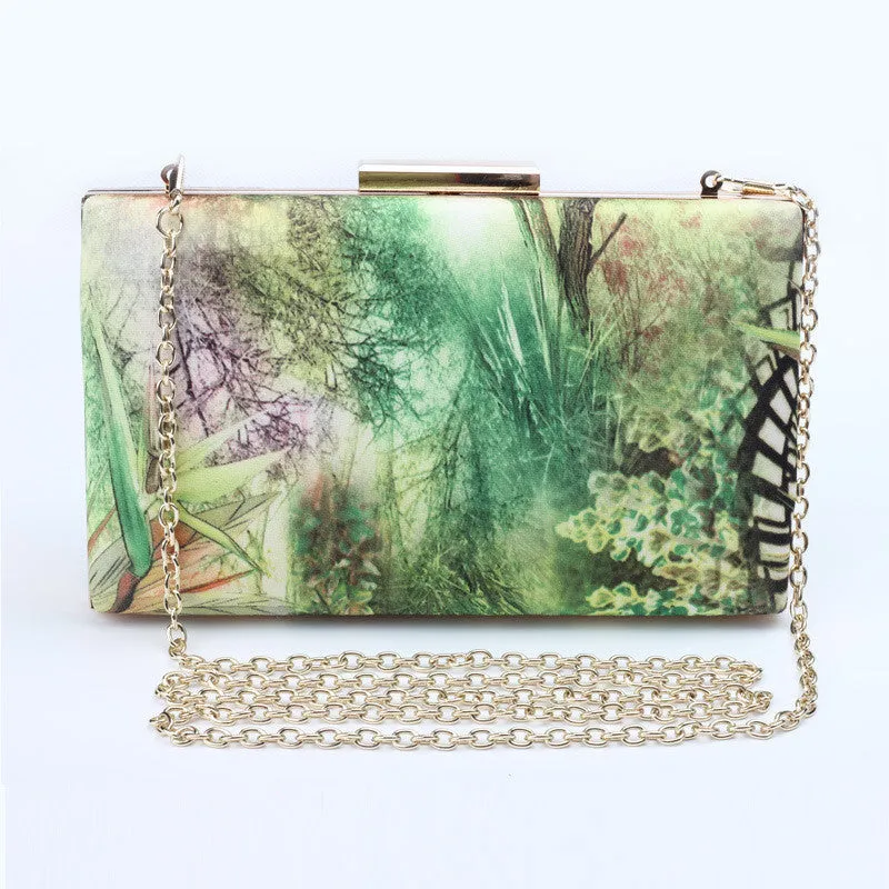 2015 New Fashion Women Handbags Metal painting Shinning Shoulder Bag Ladies Day Clutch Wedding Party Evening Bags Mini Bag