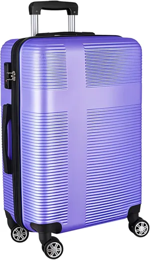 24 Inch Luggage with Spinner Wheels,Lightweight Hardside Medium Checked Suitcase for Travel, Hardshell Carry On Suit Case 24",Lavender purple