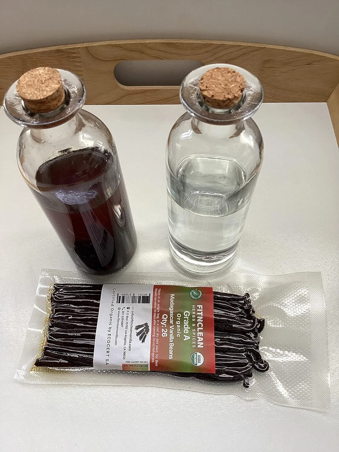 26 Organic Madagascar Vanilla Beans Grade A. Certified USDA Organic. Fresh by FITNCLEAN VANILLA for Extract, Cooking, Brewing, Baking. Bulk Bourbon NON-GMO Whole Gourmet Pods