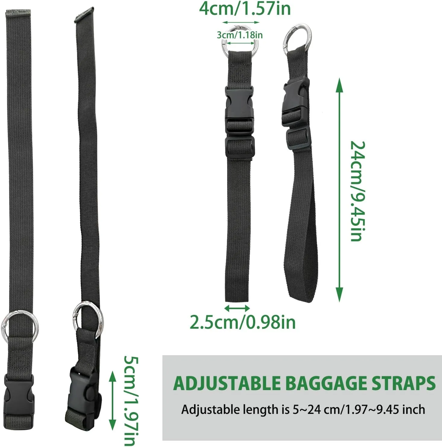 3 Pcs Jacket Holder Luggage Strap Jacket Gripper Add a Bag Luggage Strap Handbag Clip Use to Carry Make Your Hands Free - Black