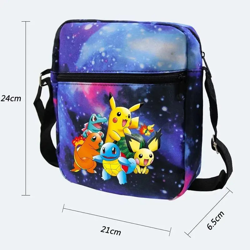 3Pcs/set Anime Pokemon Pikachu Backpack for Boys Girls Light Weight Bag Hildren Schoolbag Student Kawaii Backpack Back To School