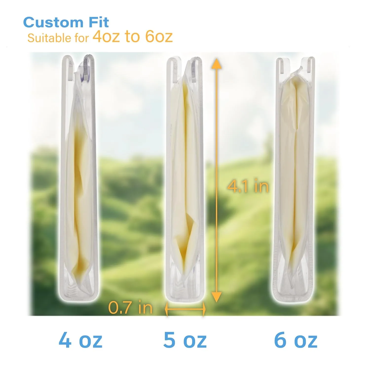 4-Pack Freeze Flat Breast Milk Storage Bag |Breastmilk Freezer Flattener Kit Make Mother's Milk Bags Organizer Even to Save Refrigerator Space | Fit 3 4 5 6oz