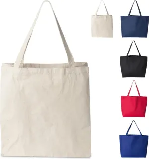5 | 6 | 12 | 24 | 48 | 192 Isabella Blank Cotton Canvas Large Reusable Grocery Tote Bags