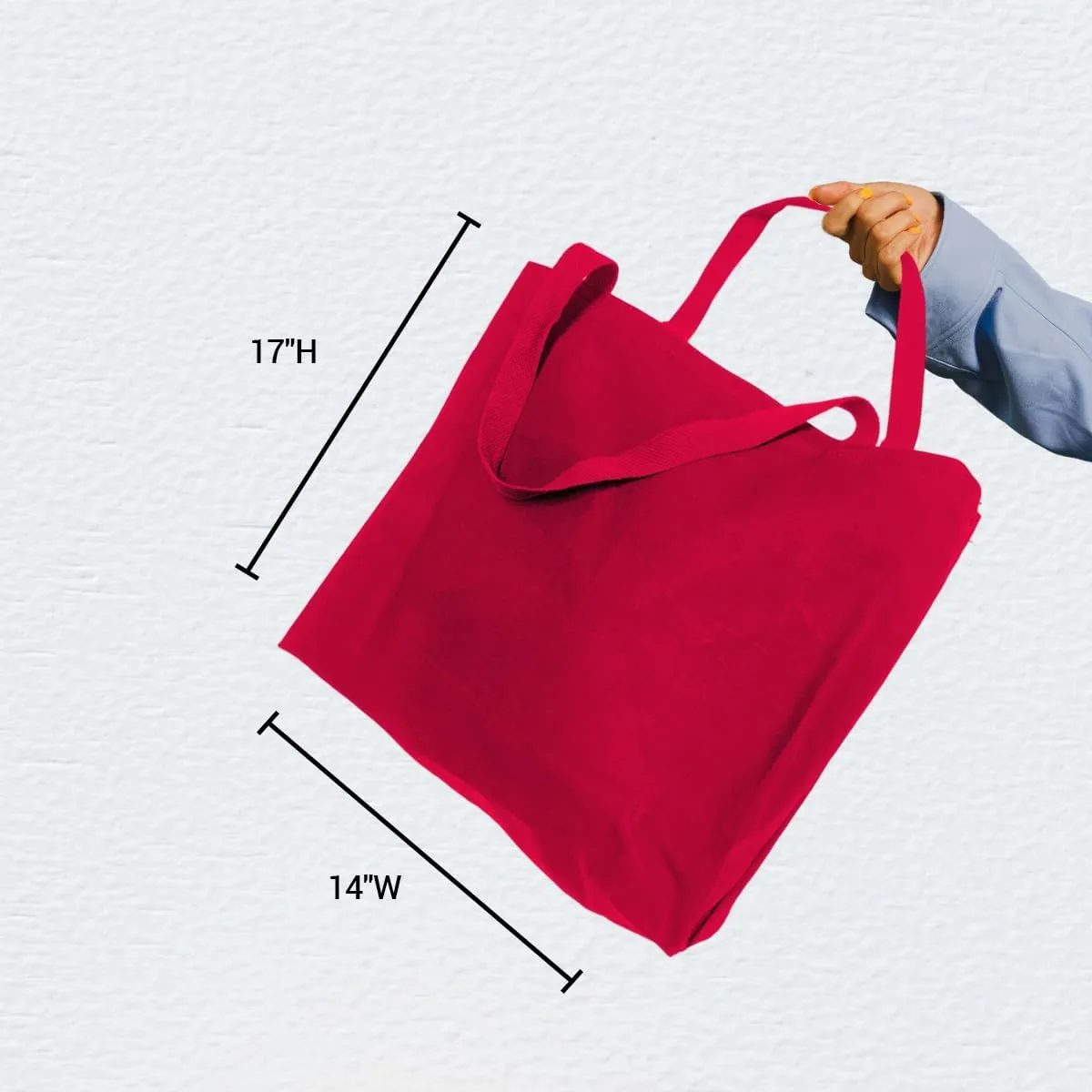 5 | 6 | 12 | 24 | 48 | 192 Isabella Blank Cotton Canvas Large Reusable Grocery Tote Bags