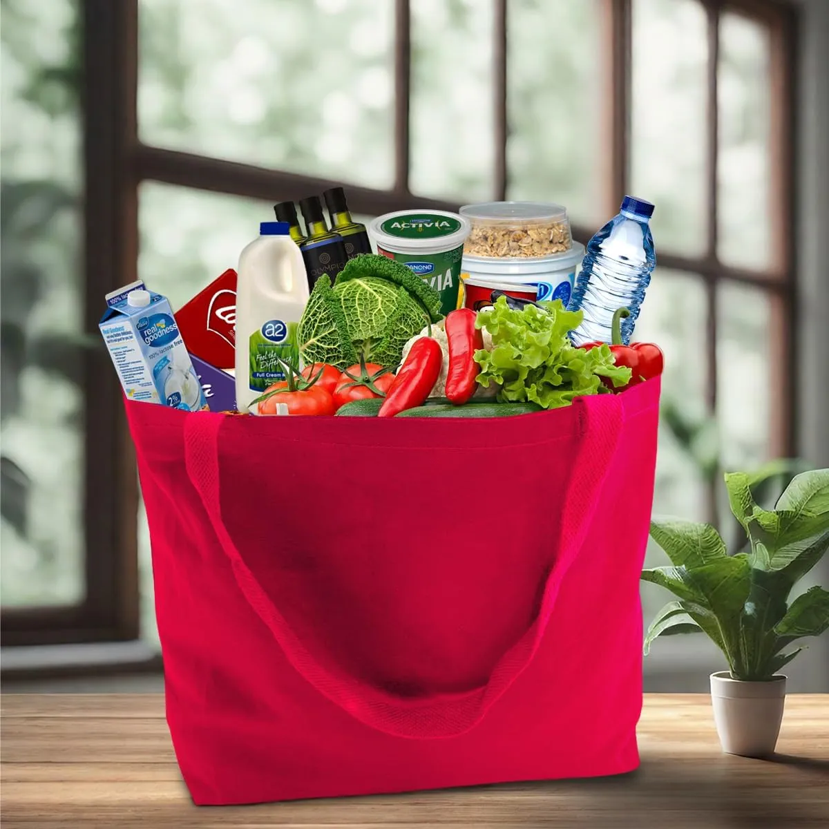 5 | 6 | 12 | 24 | 48 | 192 Isabella Blank Cotton Canvas Large Reusable Grocery Tote Bags