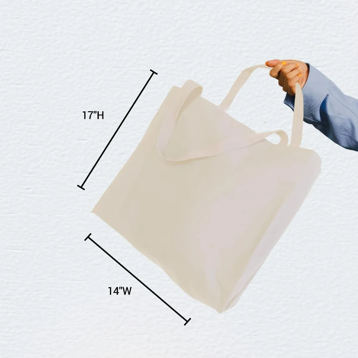 5 | 6 | 12 | 24 | 48 | 192 Isabella Blank Cotton Canvas Large Reusable Grocery Tote Bags