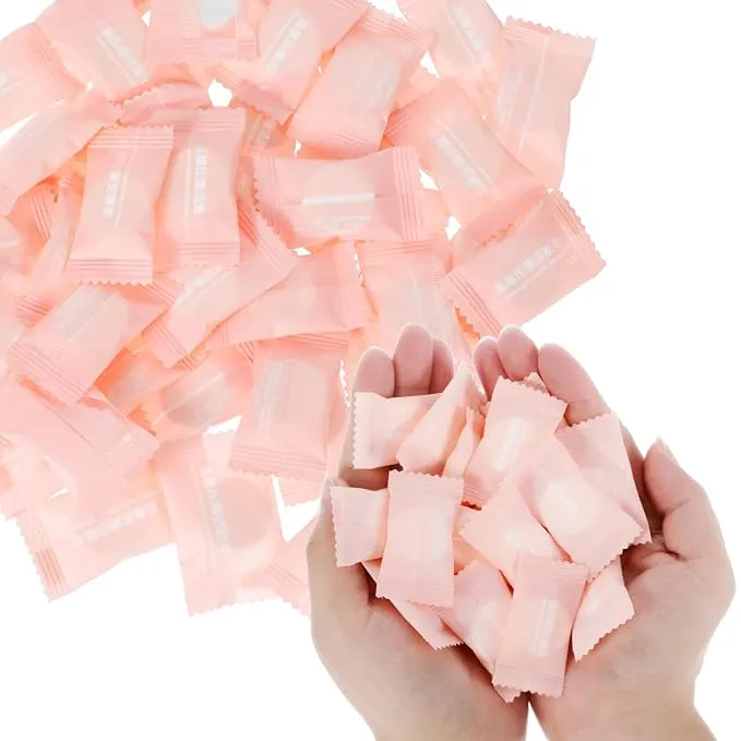 50 Pcs Compressed Towels Tablets, Disposable Face Towels Portable Coin Tissues Mini Face Towels for Travel Camping Hiking Sport Beauty Salon Home Hand Wipes and Other Outdoor Activities