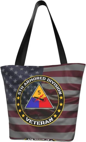 5th Armored Division Veteran Fashion Shoulder Bag Large Capacity For Man Or Woman