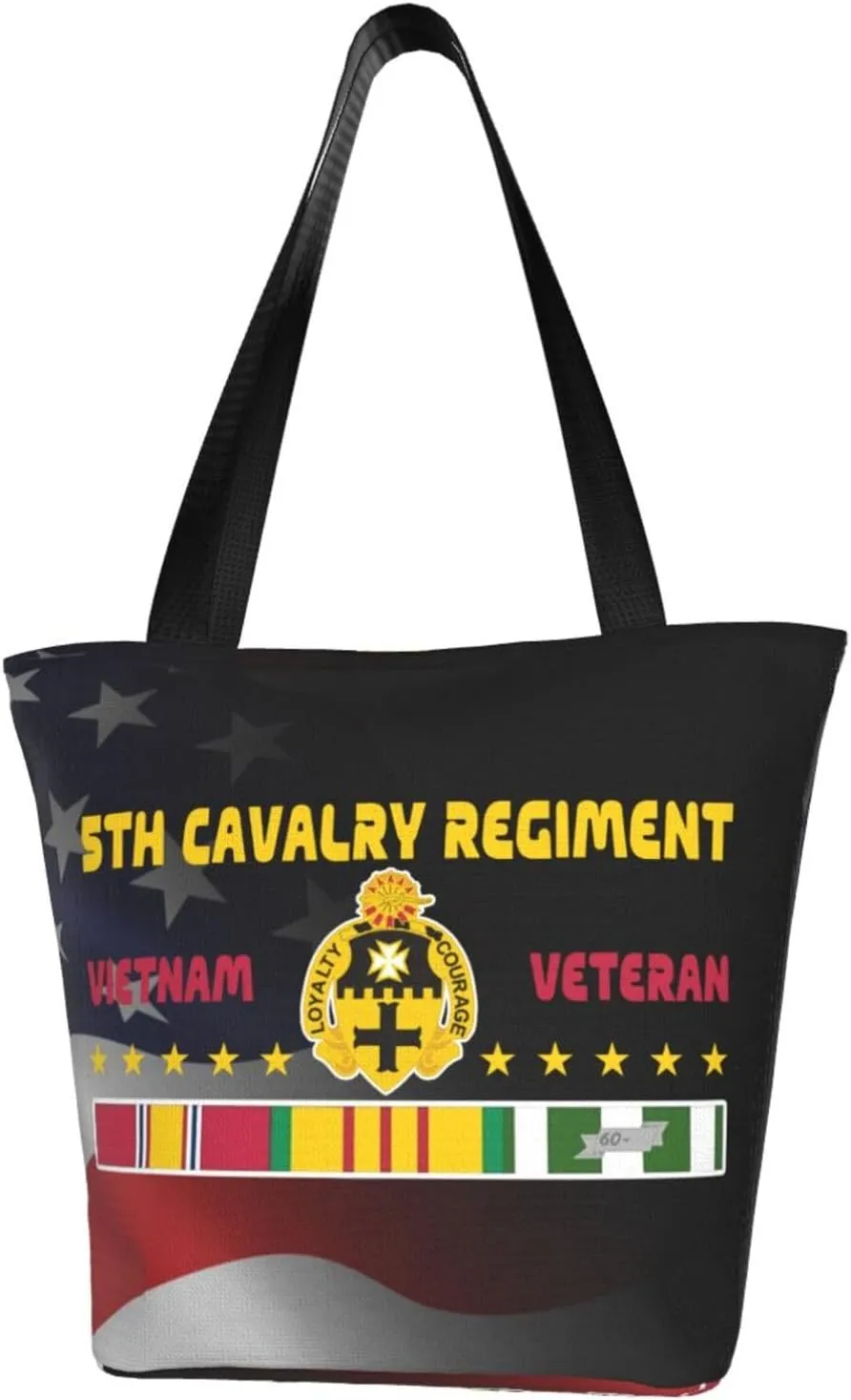 5th Cavalry Regiment Vietnam Veteran Fashion Shoulder Bag Large Capacity For Man Or Woman
