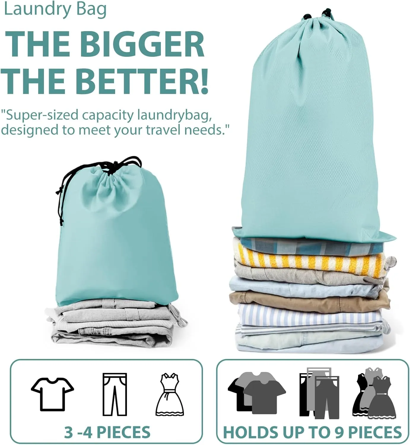 8 Set Packing Cubes for Travel - Double Zipper Compression Design, Space Saving, Sorting and Organizing Travel Luggage Items
