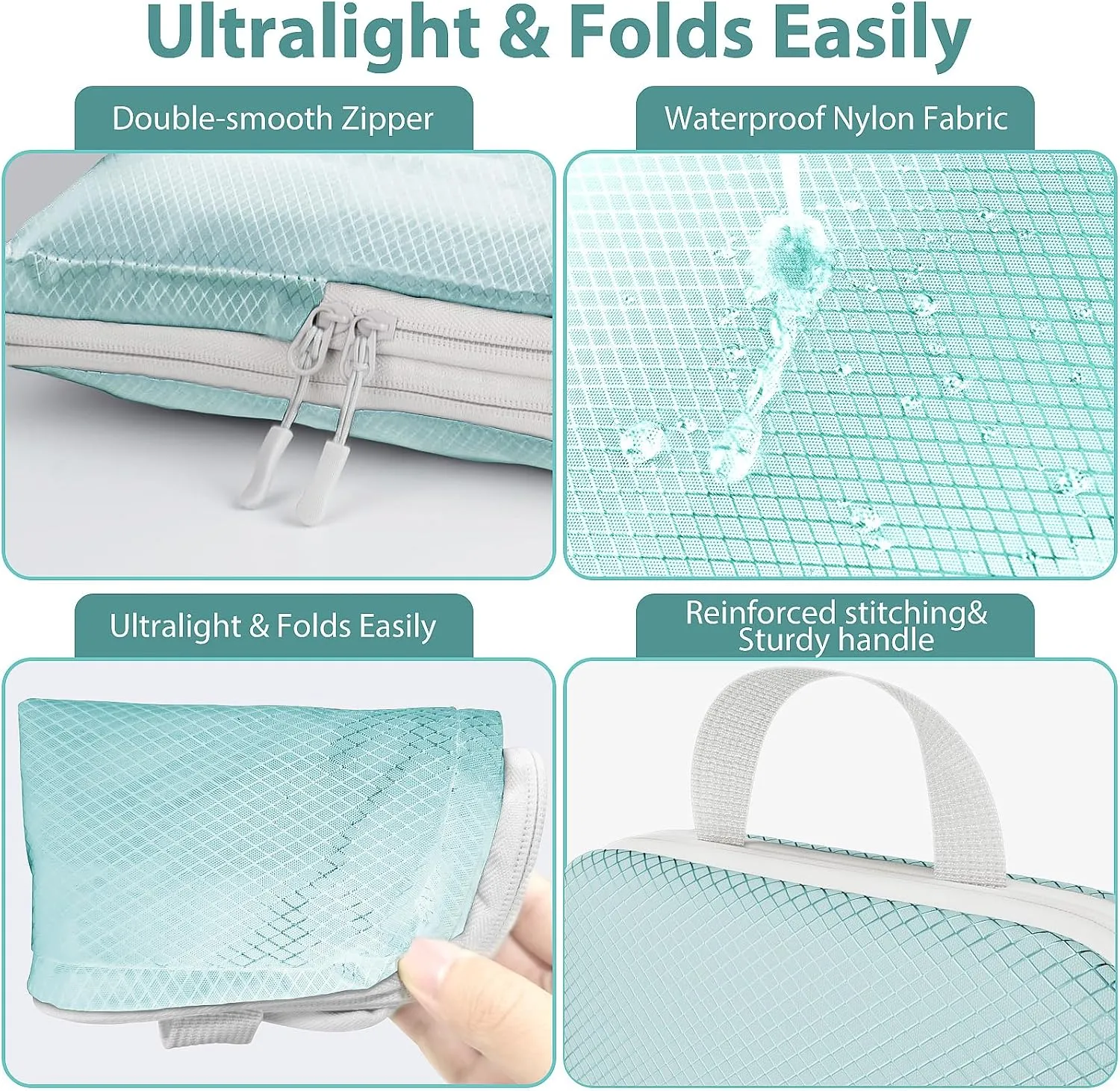 8 Set Packing Cubes for Travel - Double Zipper Compression Design, Space Saving, Sorting and Organizing Travel Luggage Items
