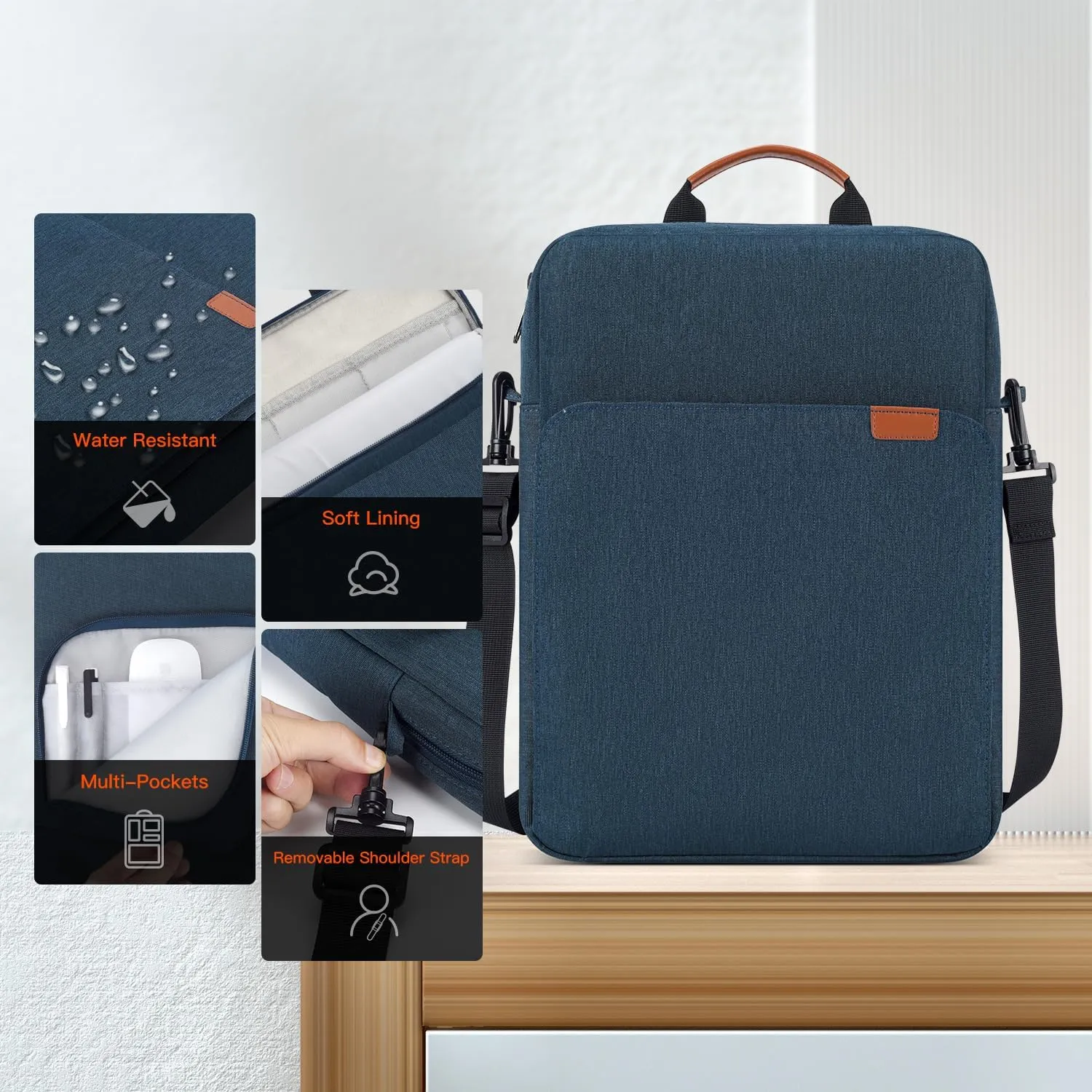 9-11 Inch Tablet Sleeve for Samsung Galaxy Tab A9 /S9 FE/A8, Fire HD 10, iPad Air M3 M2/Pro M4 2025, iPad 10th 10.9/9th 10.2, Navy Blue