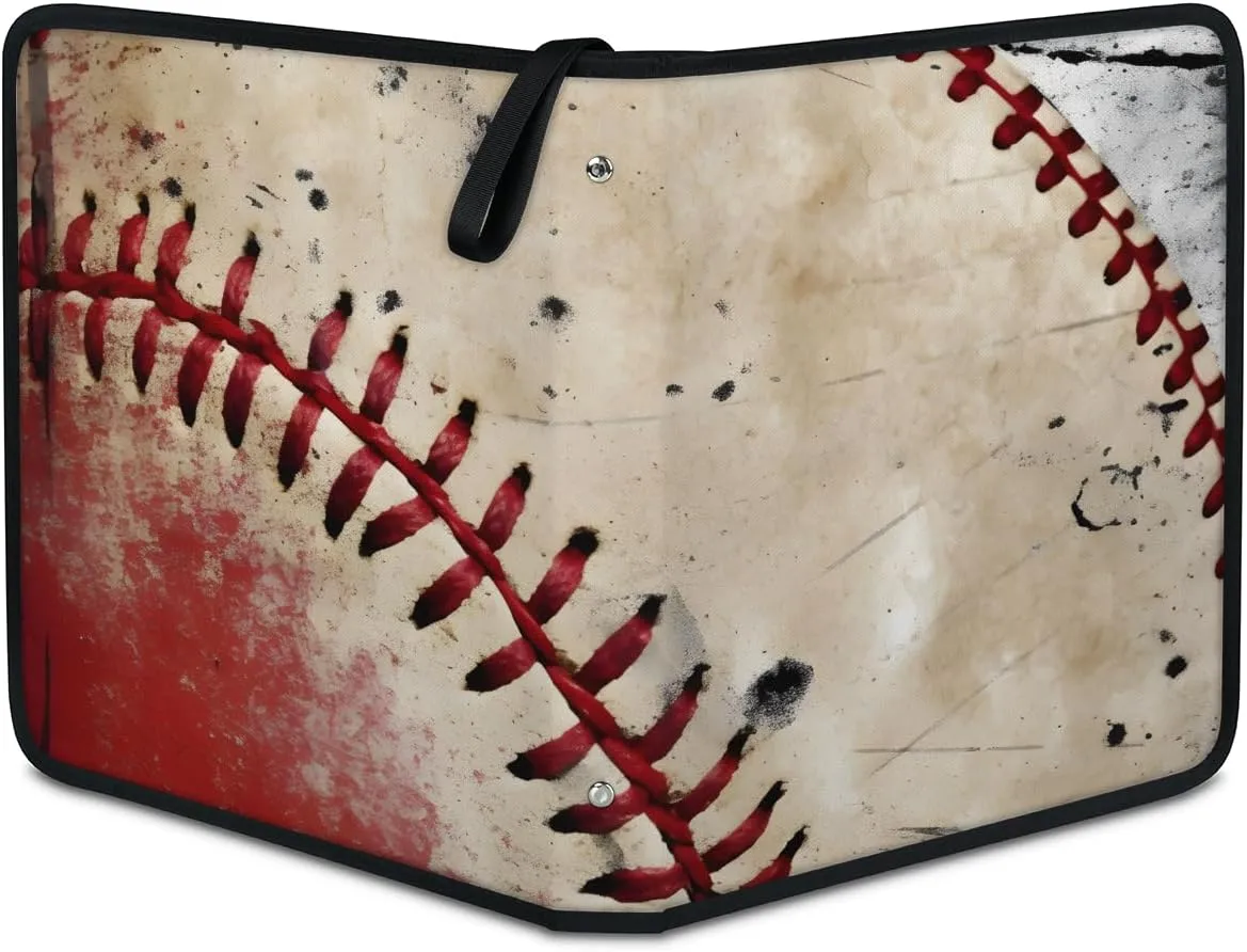 9 Pocket Card Binder, Sport Baseball 900 Pockets Collector Album with Zipper Trading Card Binder, Colorful Baseball Double Sided Pocket Collection Binder