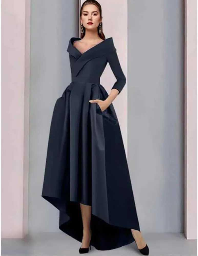 a-line Mother of Bride Dresses high Low Asymmetrical Evening Gowns for Women Formal