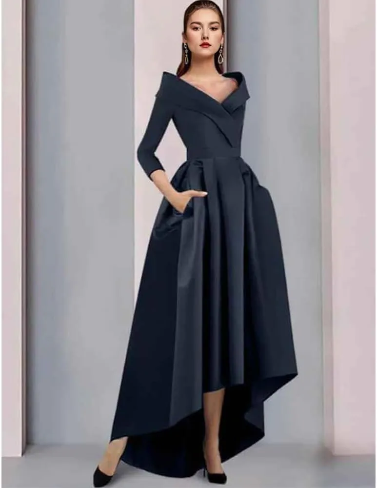 a-line Mother of Bride Dresses high Low Asymmetrical Evening Gowns for Women Formal