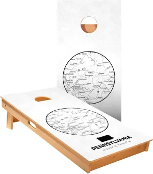 ACA Star Series Cornhole Boards | Pennsylvania State Map Design | Regulation Size Outdoor Corn Hole Game