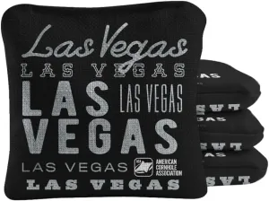 ACA Synergy Pro Dual Sided Cornhole Bags | Las Vegas Black Design | Set of (4) All-Weather Resin Filled Stick & Slide Corn Hole Bags