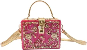 Acrylic Purse Clutch Bags Perspex Carved Bag Evening Handbags for Women Crystal Crossbody Shoulder Purse Wedding