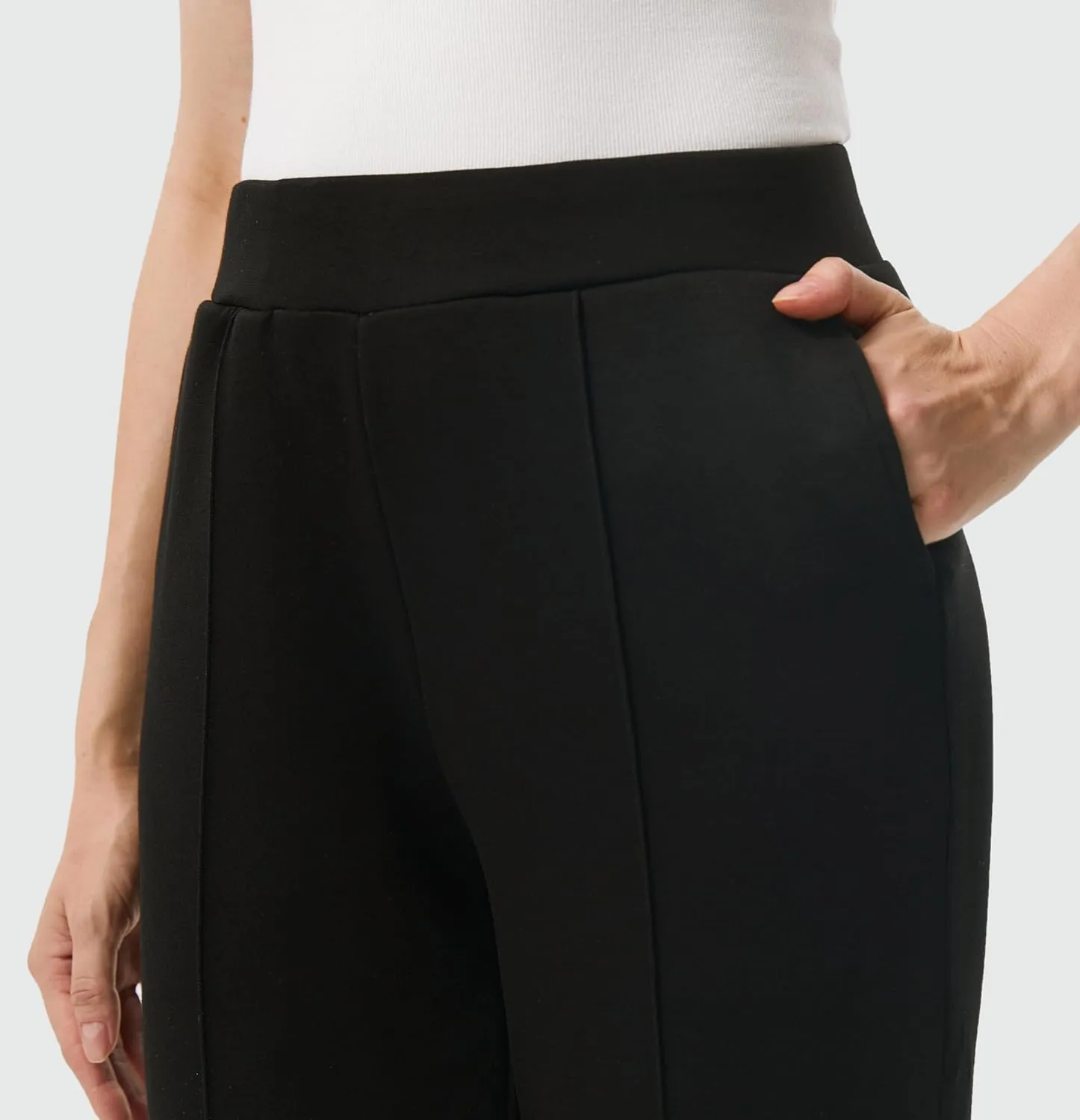 AFITNE Women’s High Waisted Dress Casual Pants Stretchy Pull On Work Business Slacks Comfy Office Trousers with Pockets
