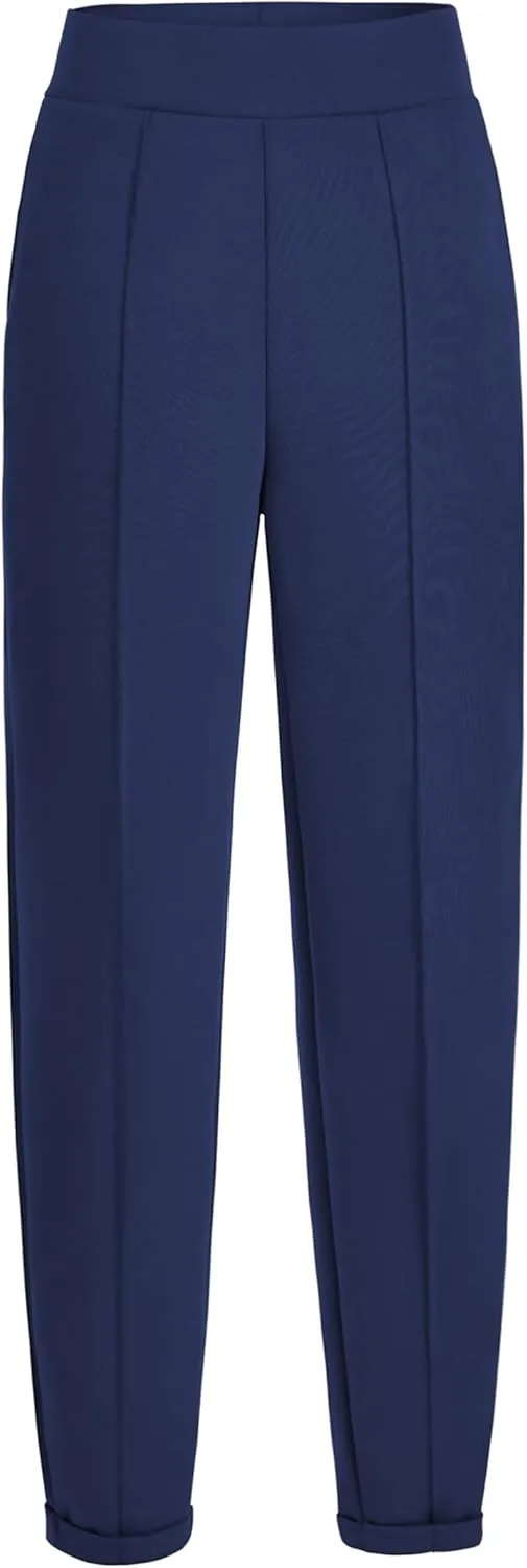 AFITNE Women’s High Waisted Dress Casual Pants Stretchy Pull On Work Business Slacks Comfy Office Trousers with Pockets