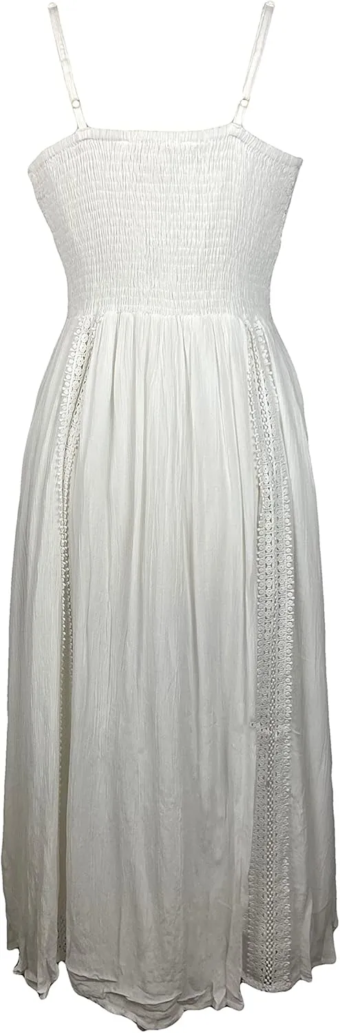 Agan Traders 2025 Spring Medieval Peasant Spaghetti Strap Formal Dresses - Sleeveless Vacation Long Maxi Women's Dress