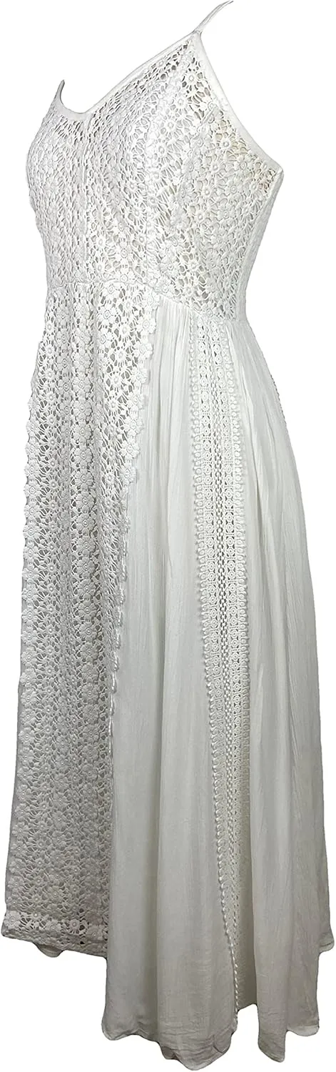 Agan Traders 2025 Spring Medieval Peasant Spaghetti Strap Formal Dresses - Sleeveless Vacation Long Maxi Women's Dress