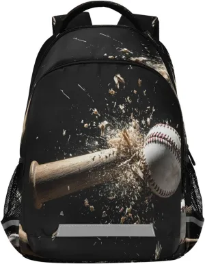 ALAZA Baseball Bat Baseball Hit Backpacks Travel Laptop Daypack School Book Bag for Men Women Teens Kids