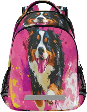 ALAZA Bernese Dog Running Backpacks Travel Laptop Daypack School Book Bag for Men Women Teens Kids