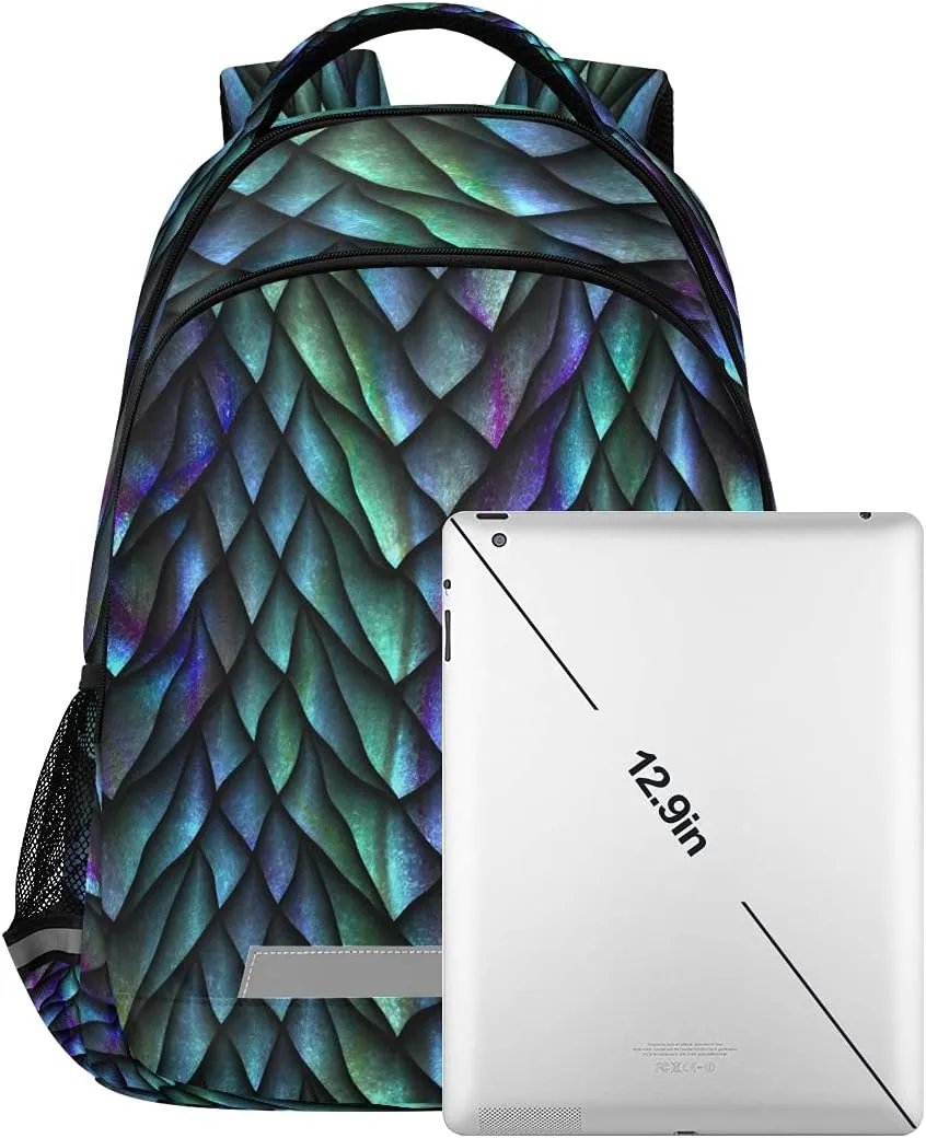 ALAZA Blue Dragon Scales Backpacks Travel Laptop Daypack School Book Bag for Men Women Teens Kids