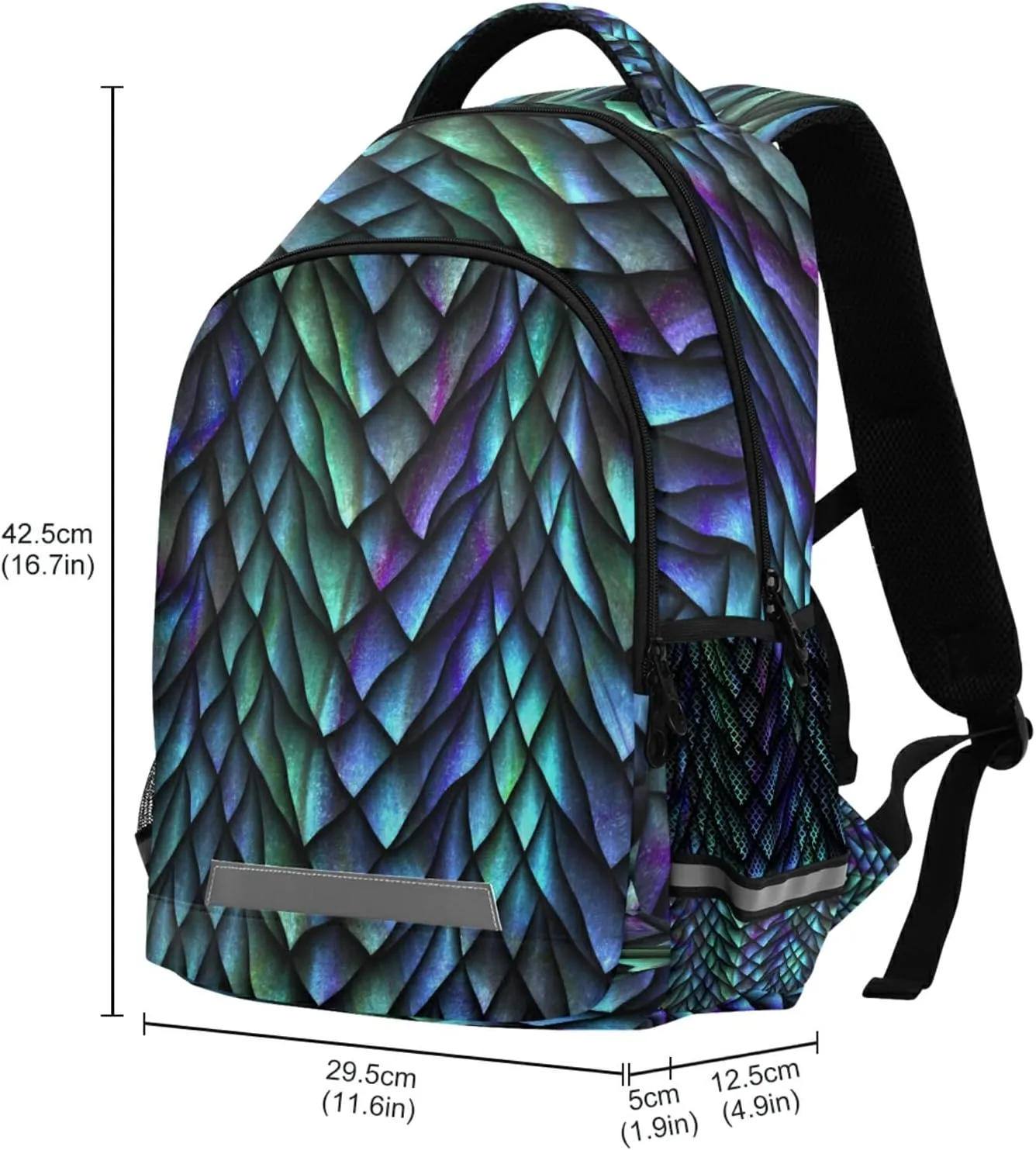 ALAZA Blue Dragon Scales Backpacks Travel Laptop Daypack School Book Bag for Men Women Teens Kids
