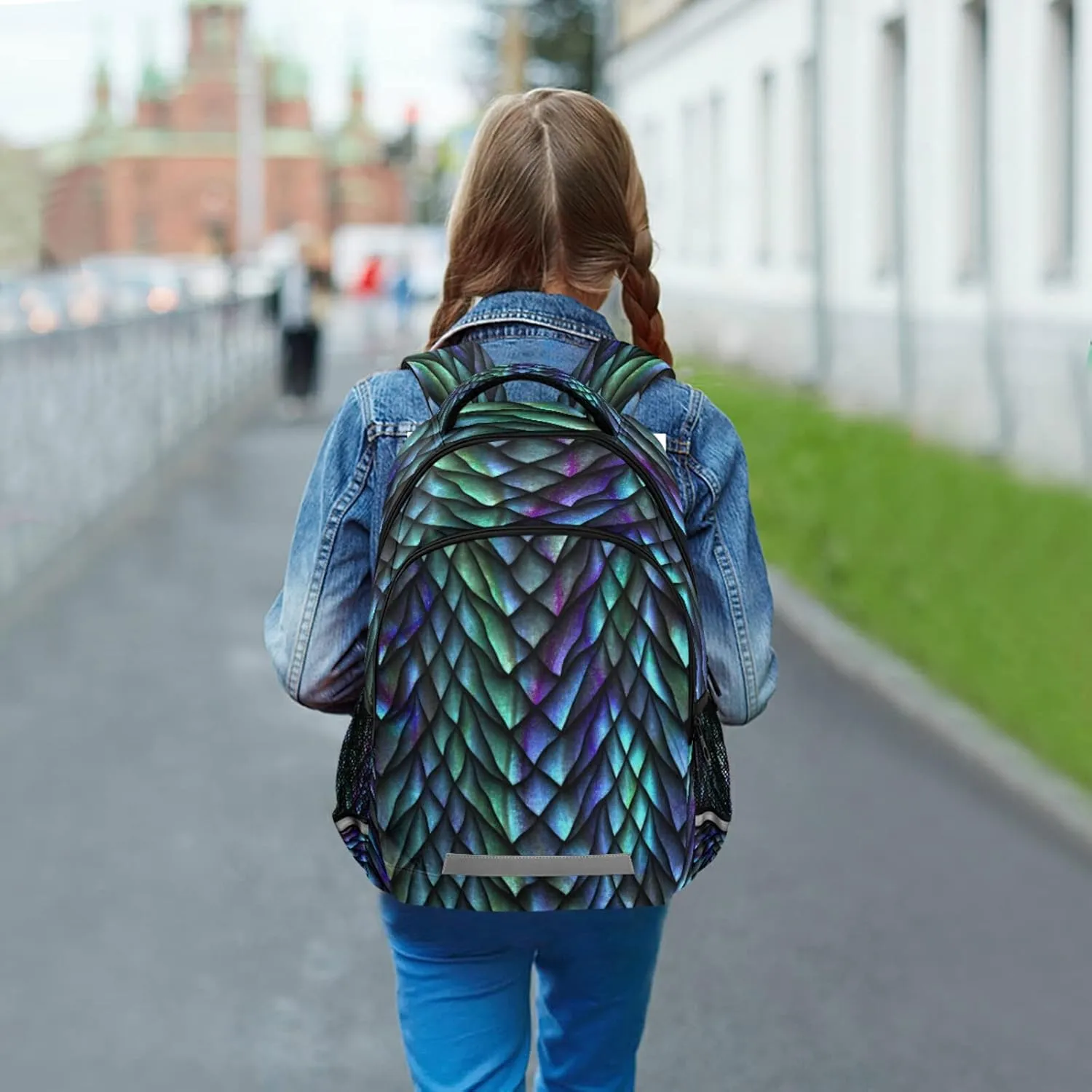 ALAZA Blue Dragon Scales Backpacks Travel Laptop Daypack School Book Bag for Men Women Teens Kids