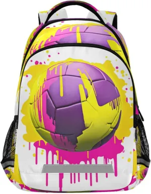 ALAZA Color Volleyball Backpacks Travel Laptop Daypack School Book Bag for Men Women Teens Kids