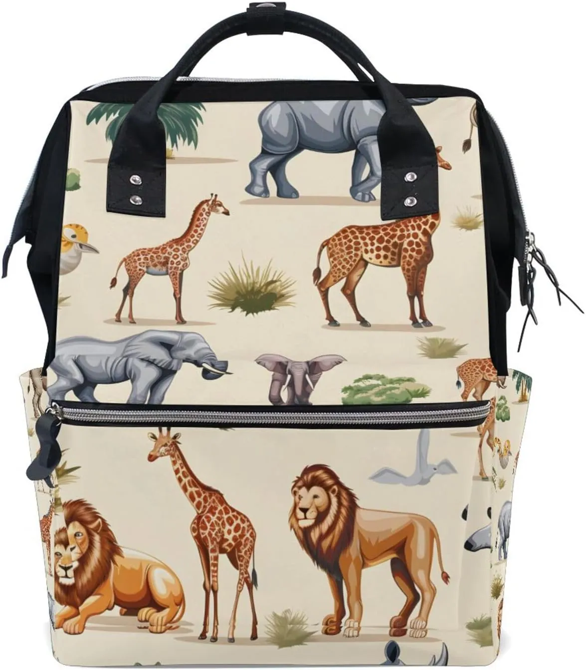 ALAZA Lion Elephant Gazelle Rhinoceros Cheetah Antelope Laptop Backpack Anti Theft Purse Backpack for Women Men,15.6 inch Doctor Bag College Backpacks Travel Casual Daypack
