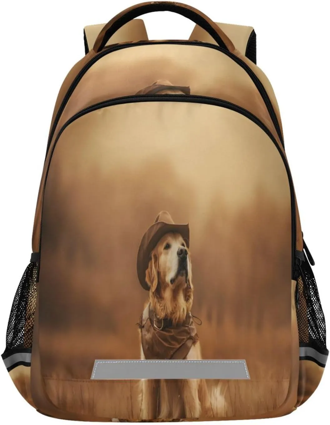 ALAZA Portrait Of Golden Retriever Dog in Cowboy Costume Backpacks Travel Laptop Daypack School Book Bag for Men Women Teens Kids