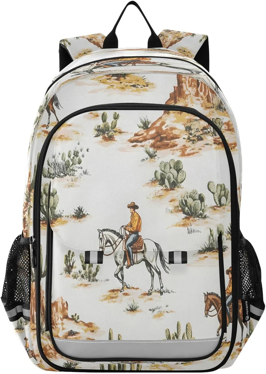 ALAZA Western Cowboy Cactus School Backpacks Travel Laptop Bag Kids Bookbag for Girls Boys Teens Women Men