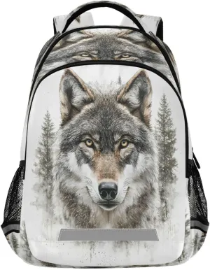 ALAZA Wolf Forest Pattern Backpacks Travel Laptop Daypack School Book Bag for Men Women Teens Kids
