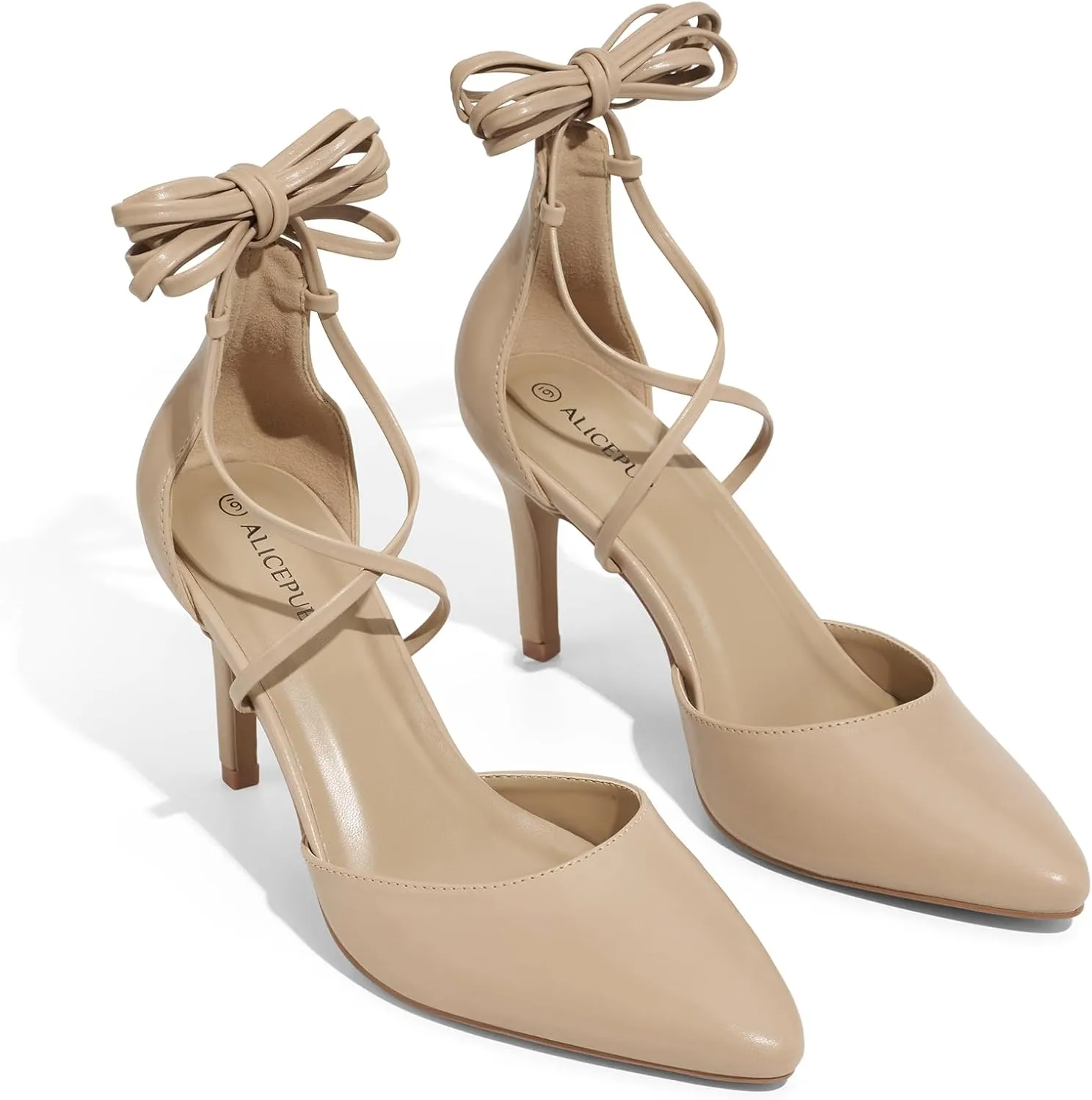 ALICEPUB Women's Closed Pointed Toe Heels Pumps Rhinestone Wedding Bridal Shoes for Bride 3Inch Stiletto Heels Dress Shoes for Women Party