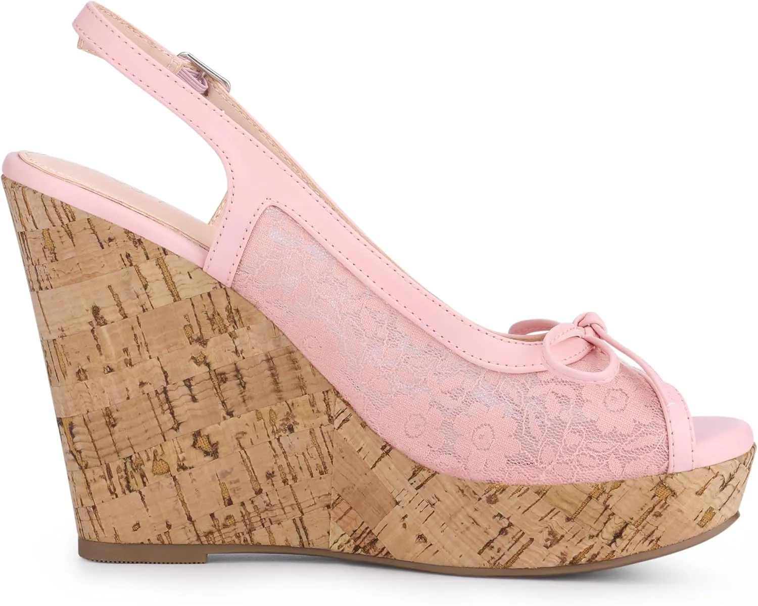 Allegra K Women's Lace Platform Wedges Wedge Heel Sandals