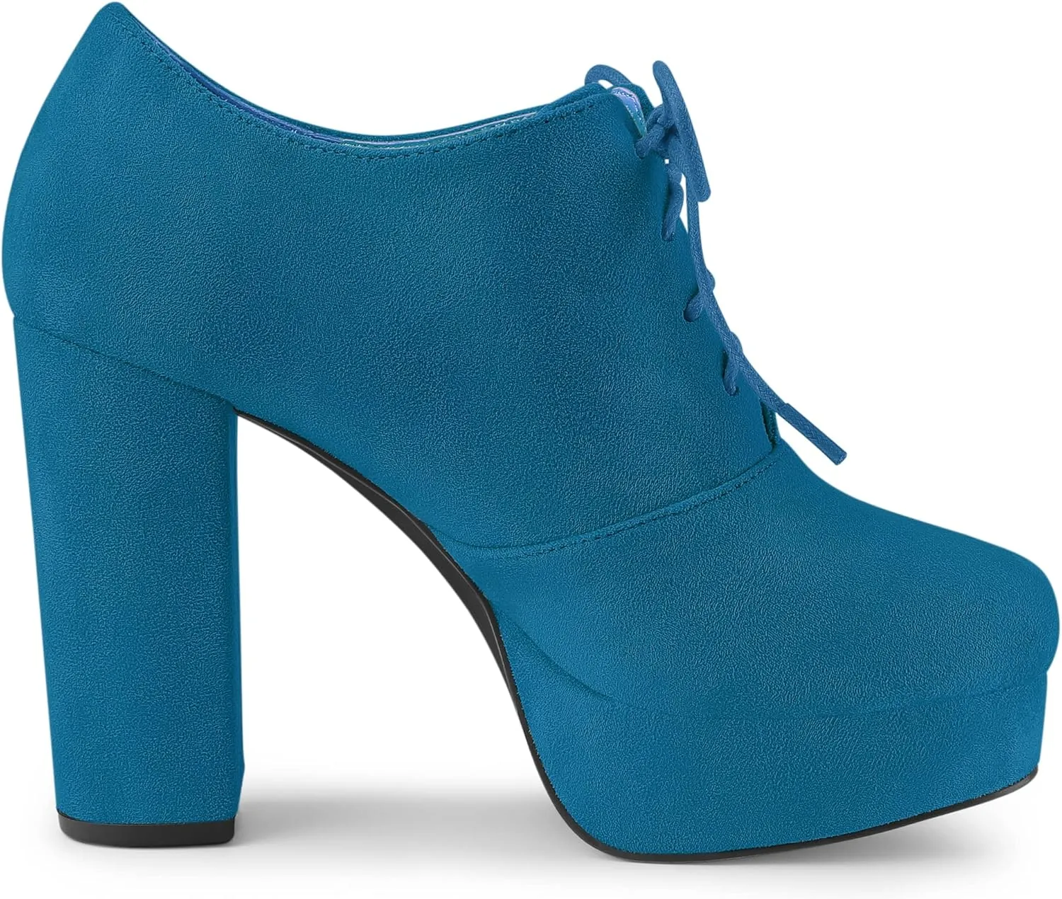 Allegra K Women's Platform Chunky Heel Lace Up Booties