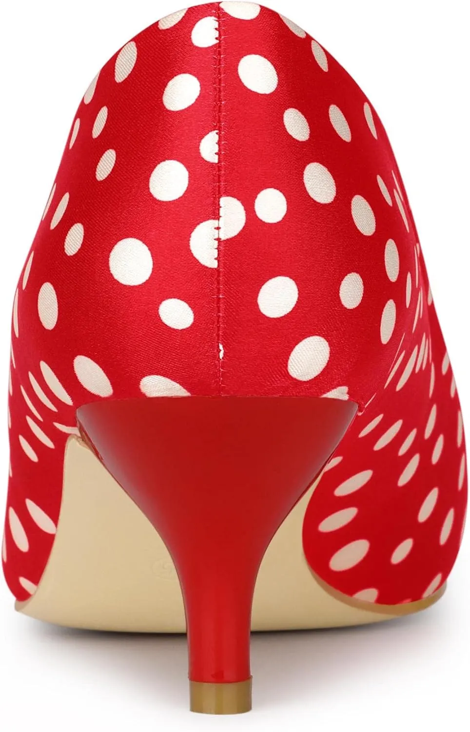 Allegra K Women's Pointed Toe Polka Dots Kitten Heels Pumps