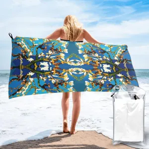Almond Blossom Premium Compact Microfiber Travel Towel-Featherlight & Quick Dry,Sand-Resistant Beach Towel for Swimming,Camping,Vacation Essentials with Carry Pouch