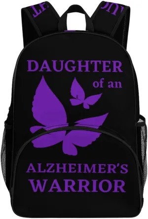 Alzheimers Awareness Month Backpack for Worker Teacher Business Hiking Travel Bag Shoulders Bag