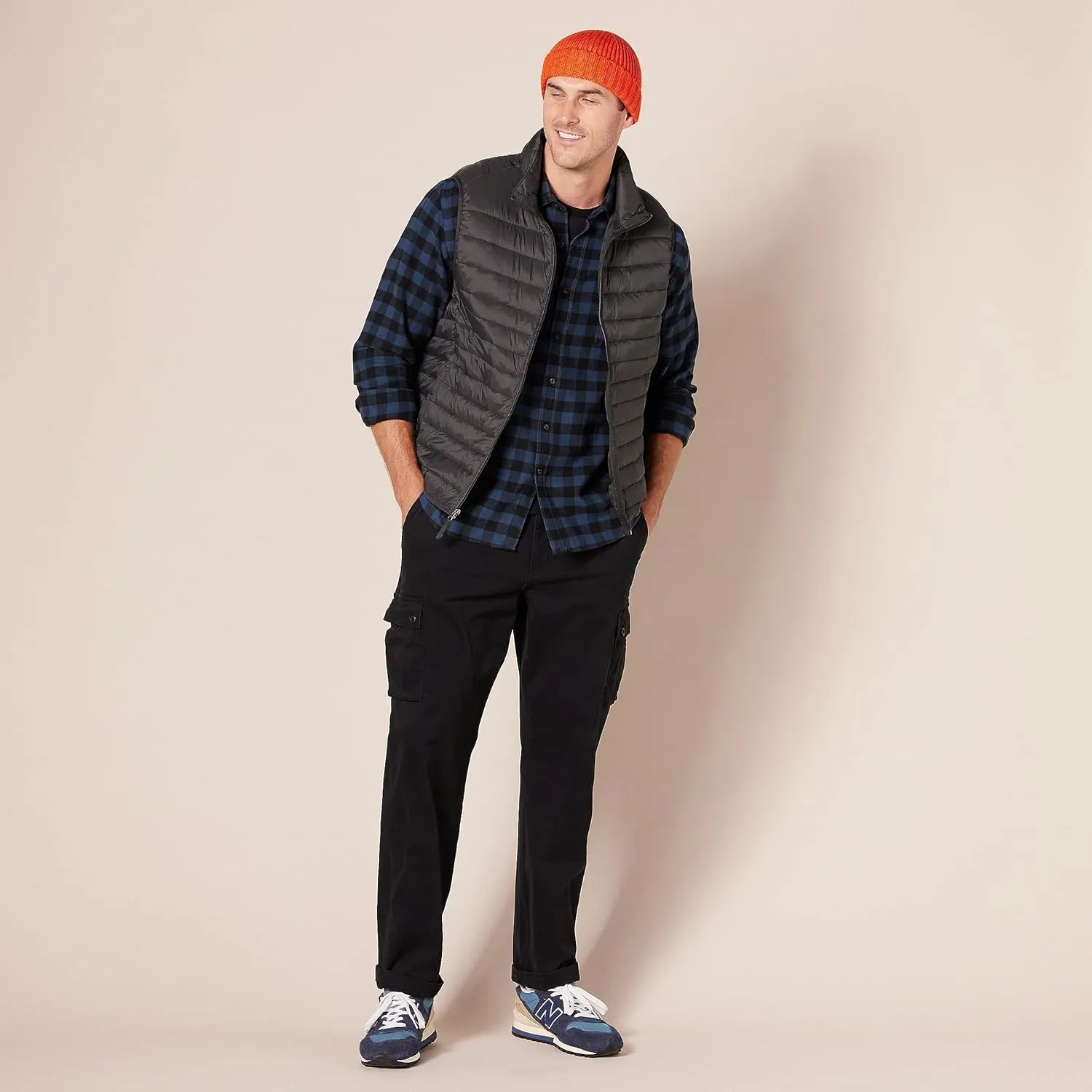 Amazon Essentials Men's Flannel Shirts Long Sleeve, Slim-Fit Button Down Plaid
